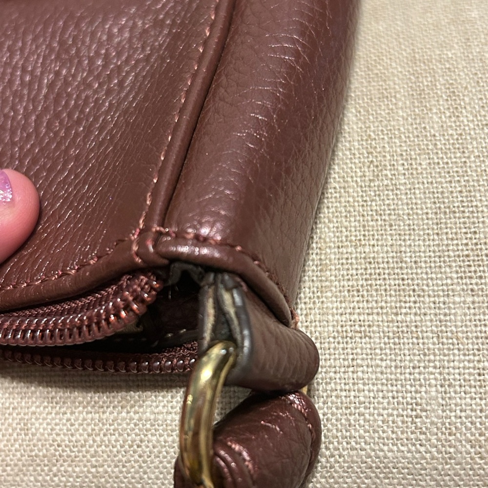 Tignanello Leather Crossbody Bag in Metallic Maroon - Picture 9 of 10